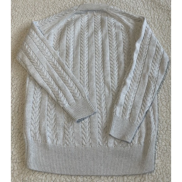 ATHLETA Women's Crossroads Crew Cable Knit Sweater Light Gray Metallic XS - Picture 7 of 8